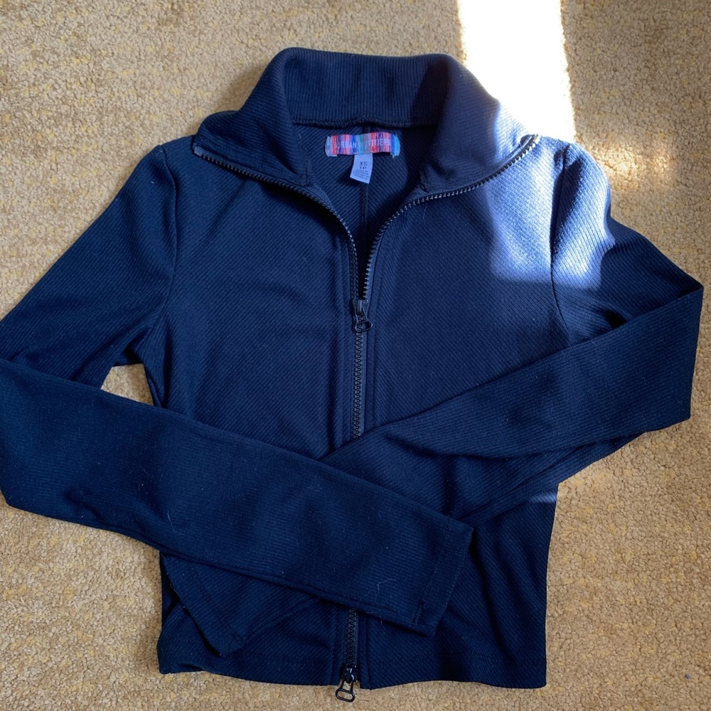 Double zip through collared top